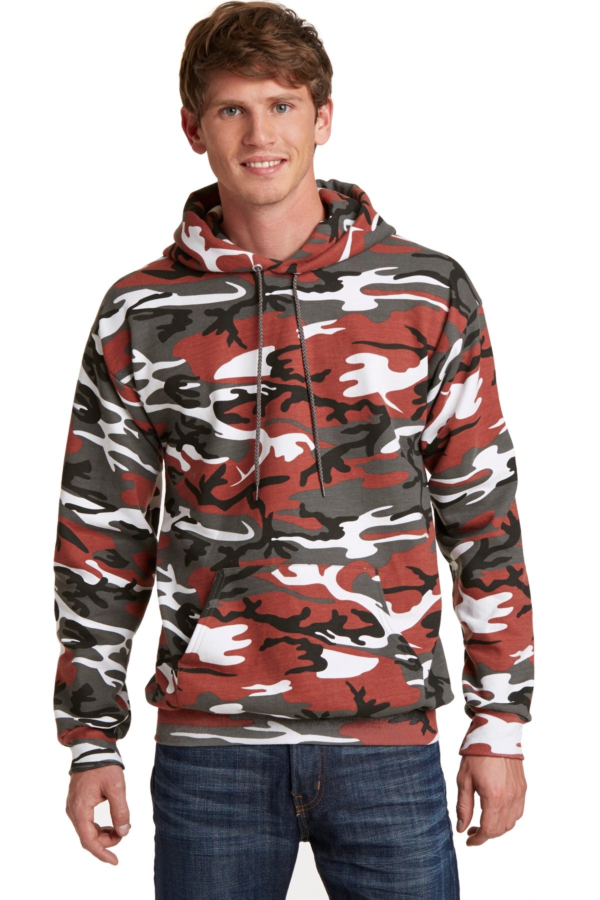Port &amp; Company® Core Fleece Camo Pullover Hooded Sweatshirt. PC78HC