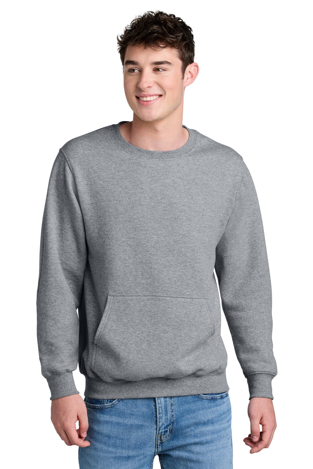 Port &amp; Company® Core Fleece Crewneck Pocket Sweatshirt PC78PKT