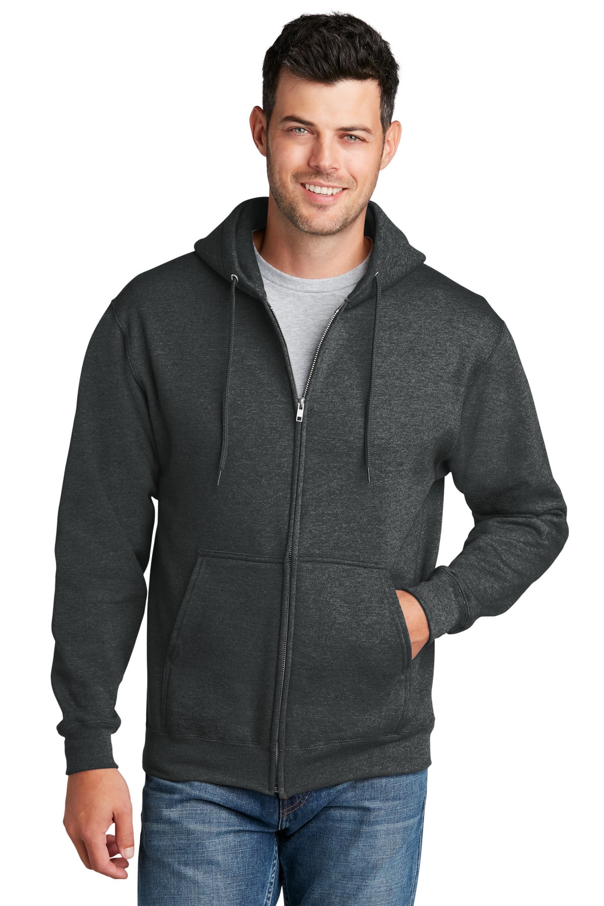 Port &amp; Company® - Core Fleece Full-Zip Hooded Sweatshirt. PC78ZH