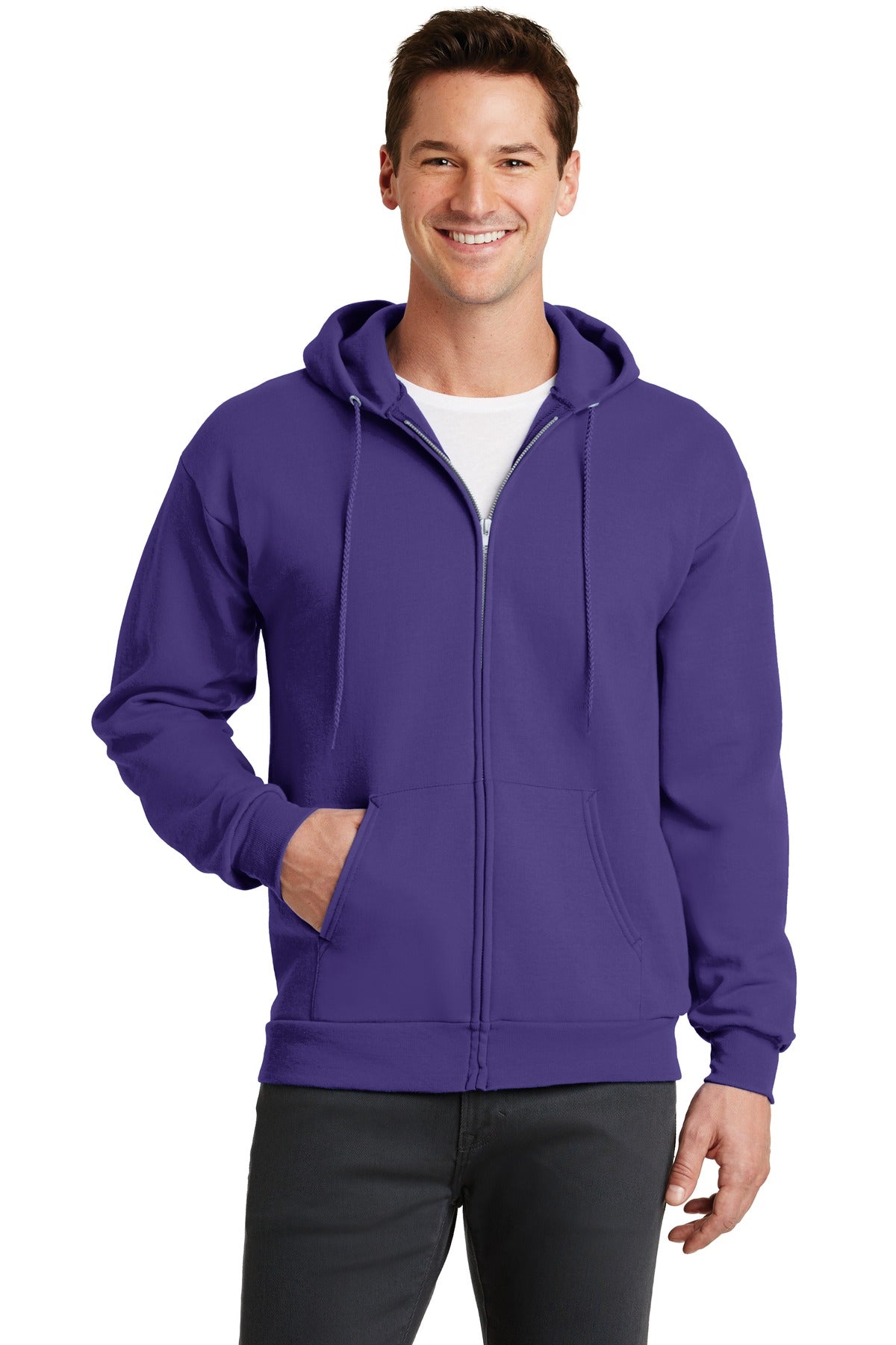 Port &amp; Company® - Core Fleece Full-Zip Hooded Sweatshirt. PC78ZH