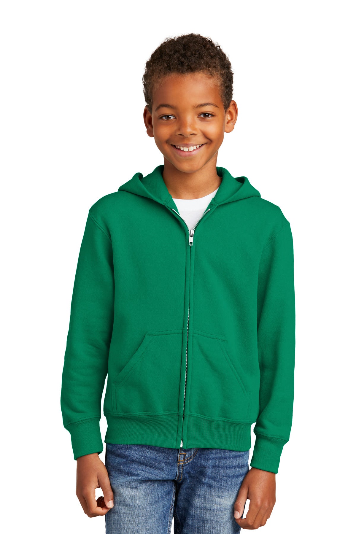 Port &amp; Company® - Youth Core Fleece Full-Zip Hooded Sweatshirt.  PC90YZH