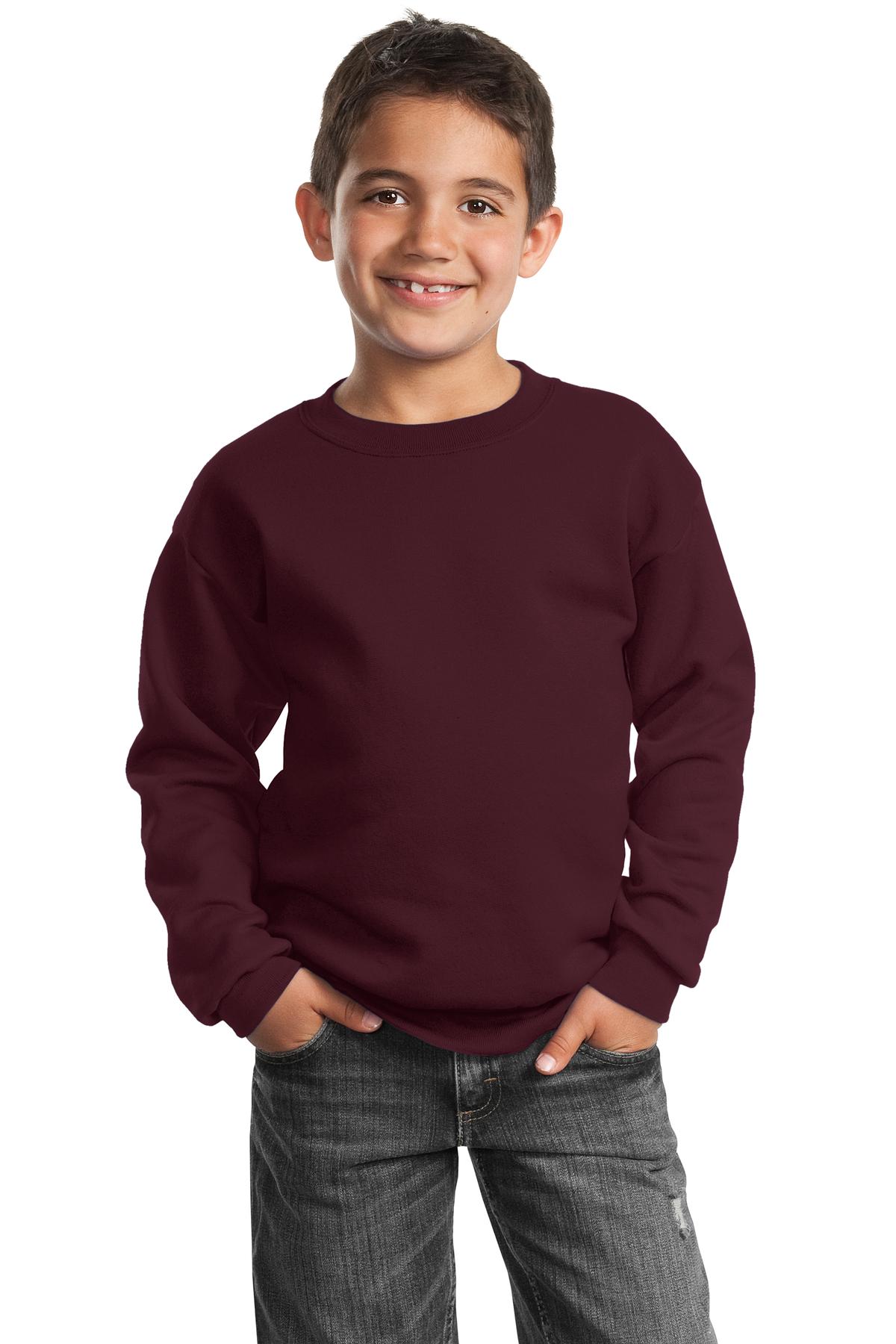 Port &amp; Company® Youth Core Fleece Crewneck Sweatshirt.  PC90Y