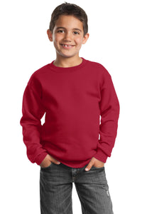 Port & Company® Youth Core Fleece Crewneck Sweatshirt.  PC90Y