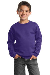 Port & Company® Youth Core Fleece Crewneck Sweatshirt.  PC90Y