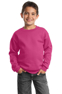 Port & Company® Youth Core Fleece Crewneck Sweatshirt.  PC90Y