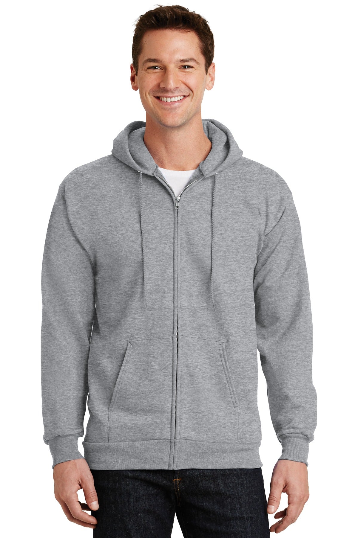Port &amp; Company® Essential Fleece Full-Zip Hooded Sweatshirt.  PC90ZH