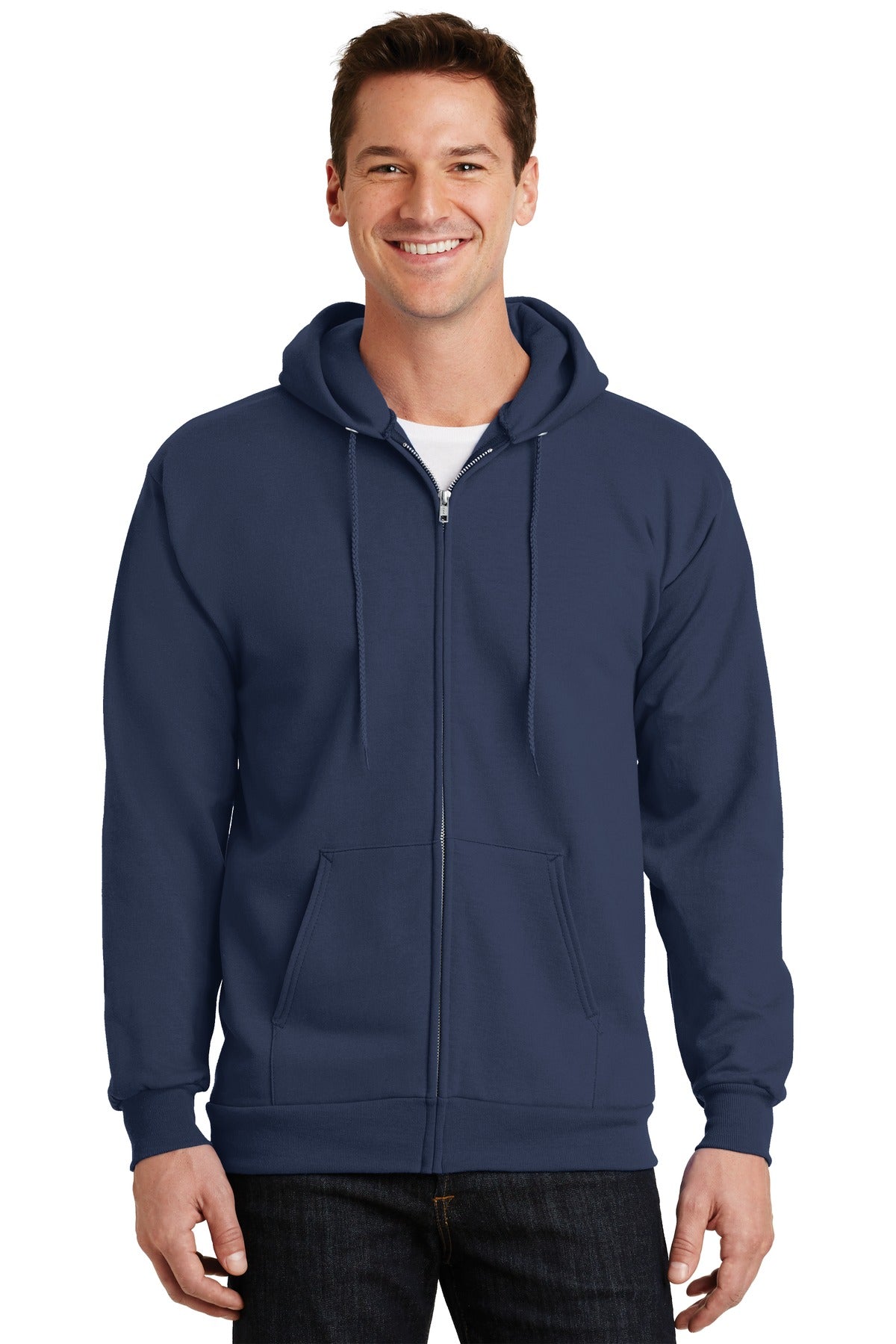 Port &amp; Company® Essential Fleece Full-Zip Hooded Sweatshirt.  PC90ZH