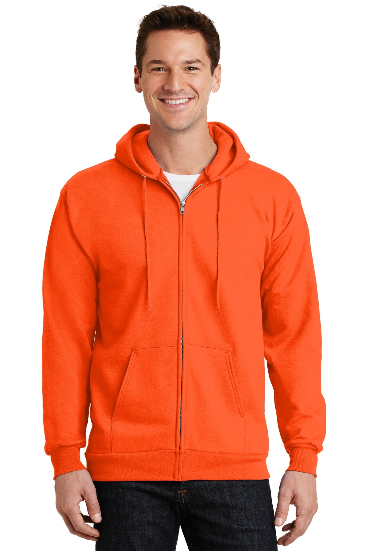 Port &amp; Company® Essential Fleece Full-Zip Hooded Sweatshirt.  PC90ZH