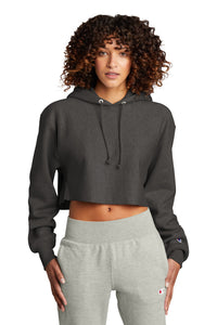 Champion®  Women's Reverse Weave®  Cropped Cut-Off Hooded Sweatshirt RW01W
