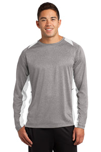 Sport-Tek® Long Sleeve Heather Colorblock Contender® Tee. ST361LS