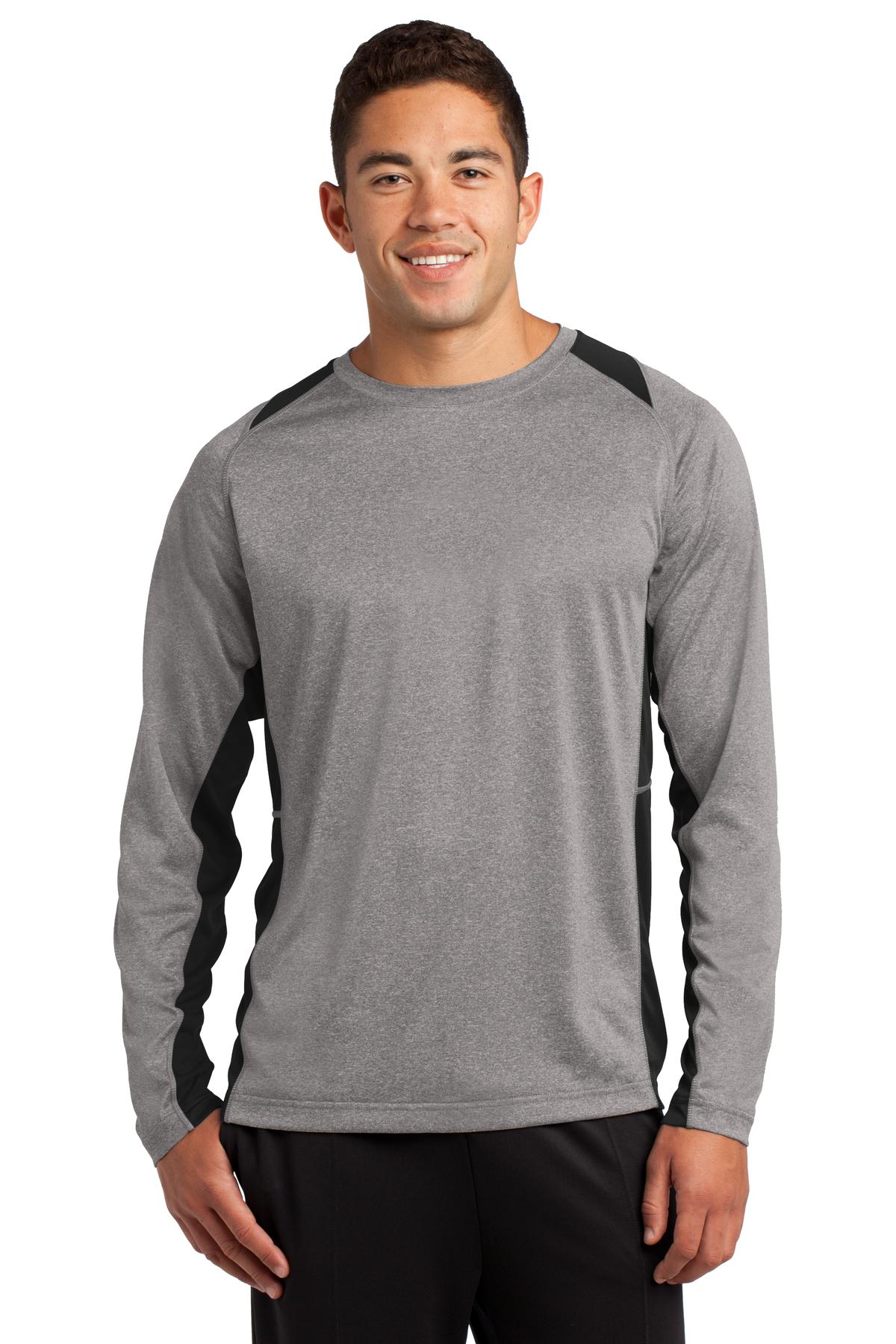 Sport-Tek® Long Sleeve Heather Colorblock Contender® Tee. ST361LS