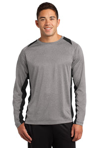 Sport-Tek® Long Sleeve Heather Colorblock Contender® Tee. ST361LS
