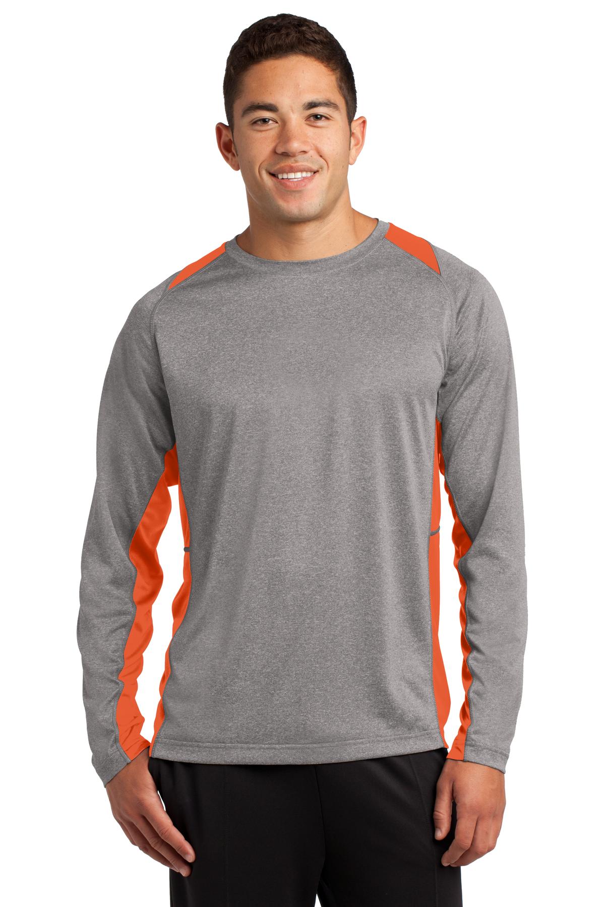 Sport-Tek® Long Sleeve Heather Colorblock Contender® Tee. ST361LS