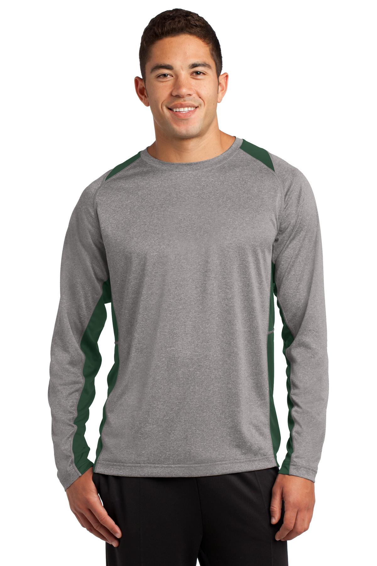 Sport-Tek® Long Sleeve Heather Colorblock Contender® Tee. ST361LS