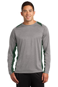 Sport-Tek® Long Sleeve Heather Colorblock Contender® Tee. ST361LS