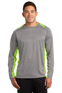 Sport-Tek® Long Sleeve Heather Colorblock Contender® Tee. ST361LS