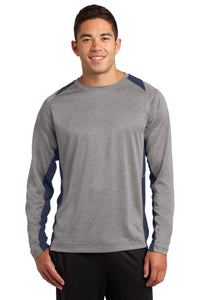 Sport-Tek® Long Sleeve Heather Colorblock Contender® Tee. ST361LS