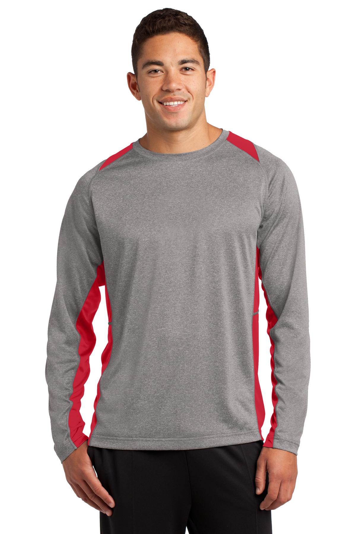 Sport-Tek® Long Sleeve Heather Colorblock Contender® Tee. ST361LS