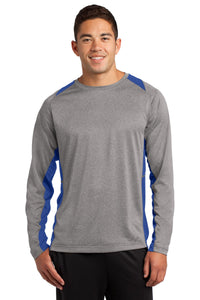 Sport-Tek® Long Sleeve Heather Colorblock Contender® Tee. ST361LS