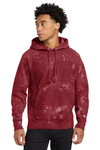 Champion® Reverse Weave® Scrunch-Dye Tie-Dye Hooded Sweatshirt. TDS101