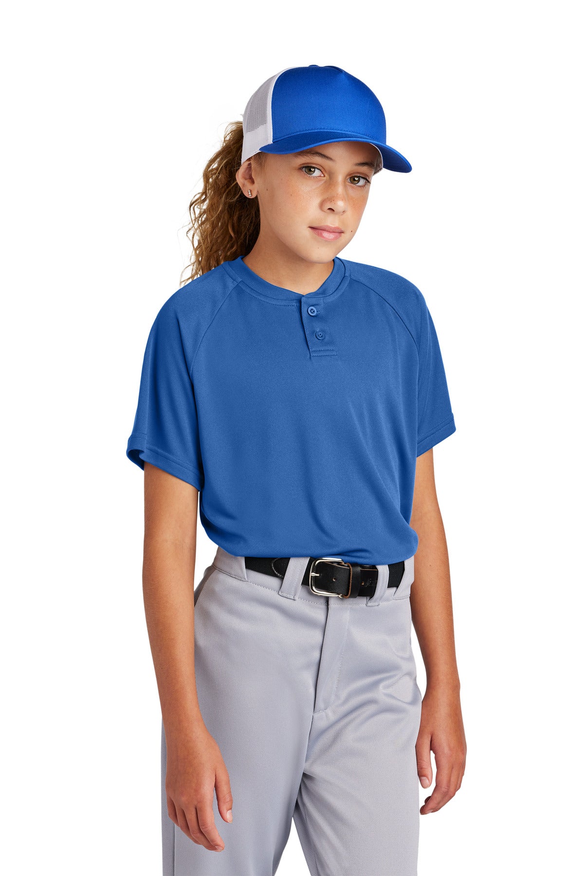 Sport-Tek® Youth PosiCharge® Competitor® 2-Button Henley YST359