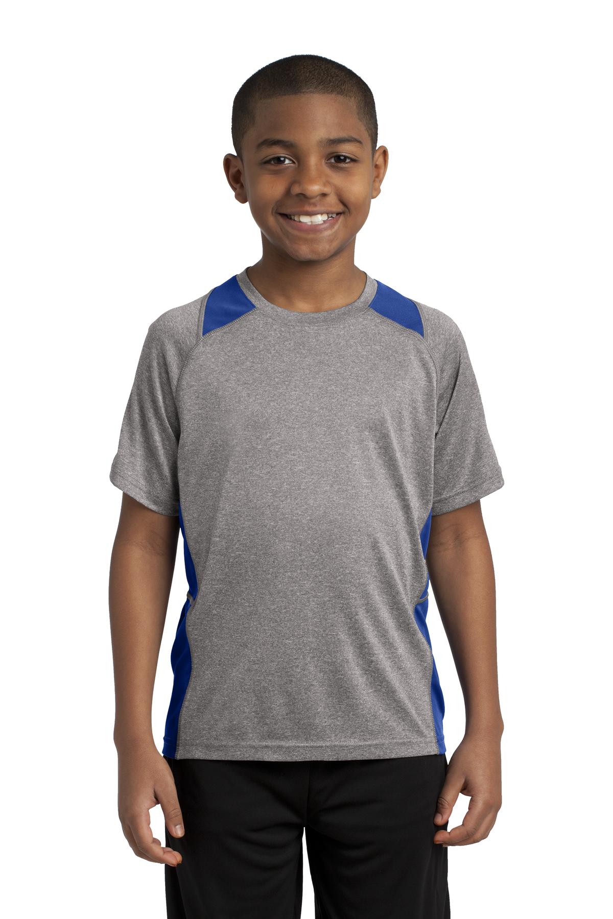 Sport-Tek® Youth Heather Colorblock Contender® Tee. YST361